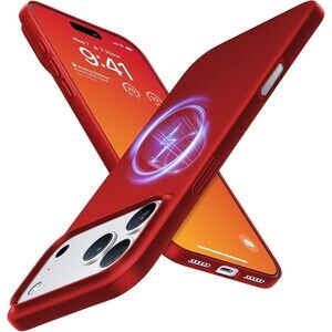 TORRAS Magnetic Slim Fit for iPhone 17 Pro Case 6.3 inch, Ultra-Thin, Red